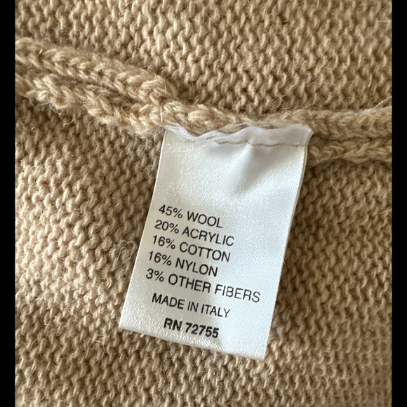 A.IDA open front long sweater cardigan beige size L 😄 - Picture 7 of 9
